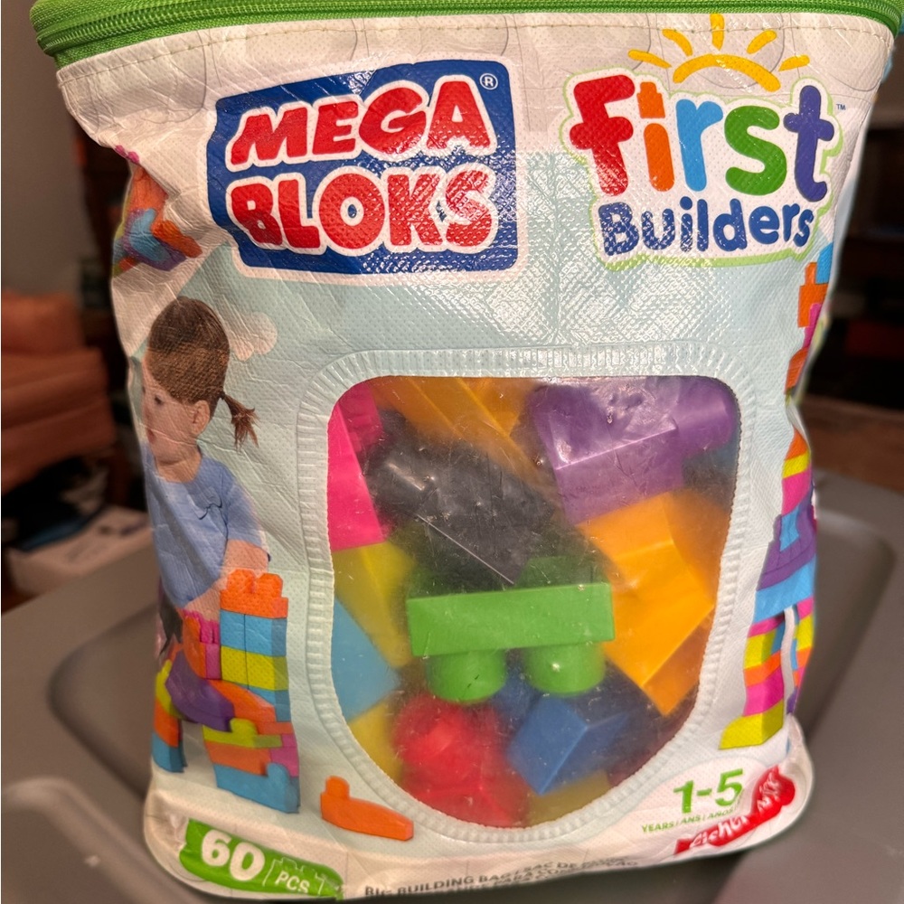 Blue and Green Building Blocks Set for Creative Play